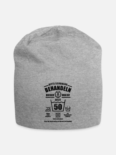 Ossi Schonend behandeln - 50. Geburtstag Geschenk - Jersey-Beanie - Grau meliert