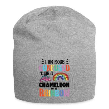 Je suis plus confus qu’un caméléon - Bonnet en jersey - gris chiné - Devant