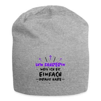 LKW Fahrerin Spruch Fun Lastwagenfahrerin Geschenk - Jersey-Beanie - Grau meliert - Vorne