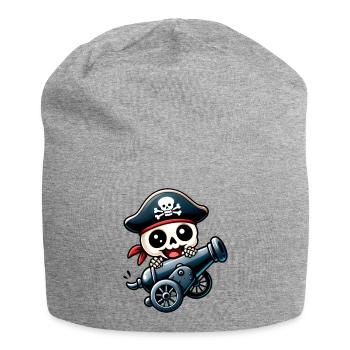Pirate Skeleton - Jersey Beanie - heather grey - Front