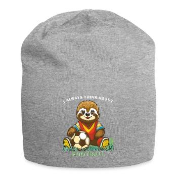 SLOTH I ALWAYS THINK ABOUT FOOTBALL - Jersey Beanie - heather grey - Front