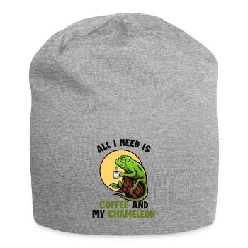 Le café et mon amant de la panthère voilée caméléon - Bonnet en jersey - gris chiné - Devant