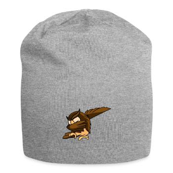 Dabbing Owl Funny Bird Of Prey Nocturnal Pun Bird - Jersey Beanie - heather grey - Front