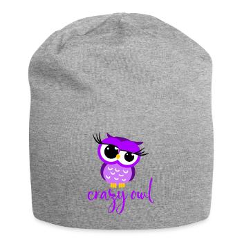 Crazy Owl Lady Cute Nocturnal Bird Predator Birds - Jersey Beanie - heather grey - Front