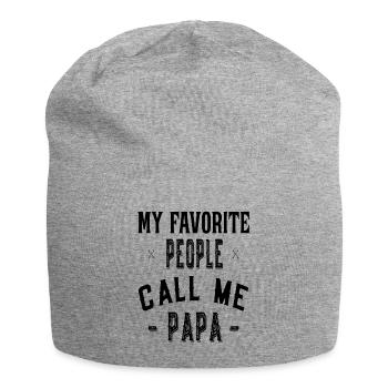 Papy de la fête des pères - Mes personnes préférées m’appellent papa - Bonnet en jersey - gris chiné - Devant