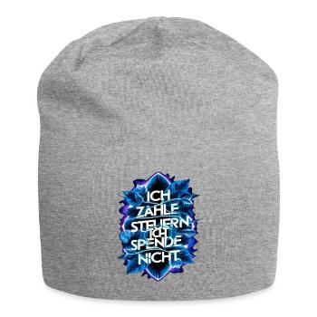 Ich zahle Steuern, ich spende nix! - Jersey-Beanie - Grau meliert - Vorne
