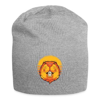 Retro Nordamerikanische Eurasische Castor Canadensis - Jersey-Beanie - Grau meliert - Vorne