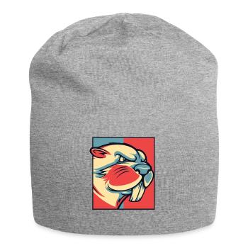 Biber Portrait Castor canadensis Nordamerika - Jersey-Beanie - Grau meliert - Vorne