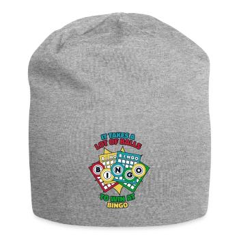 It Takes A Lot Of Balls To Win At Bingo Caller - Jersey Beanie - heather grey - Front