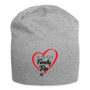 Oh Sip It's A Family Trip - Jersey Beanie - heather grey - Front