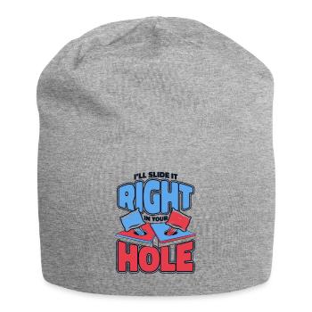 Glissez-le directement dans votre trou Pouf Plateaux de jeu - Bonnet en jersey - gris chiné - Devant