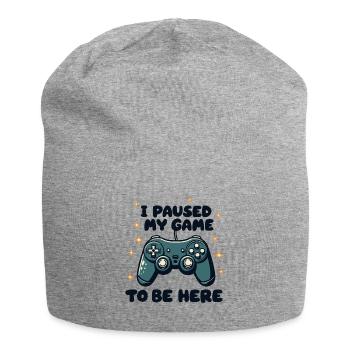 I PAUSED MY GAME TO BE HERE - Jersey Beanie - heather grey - Front