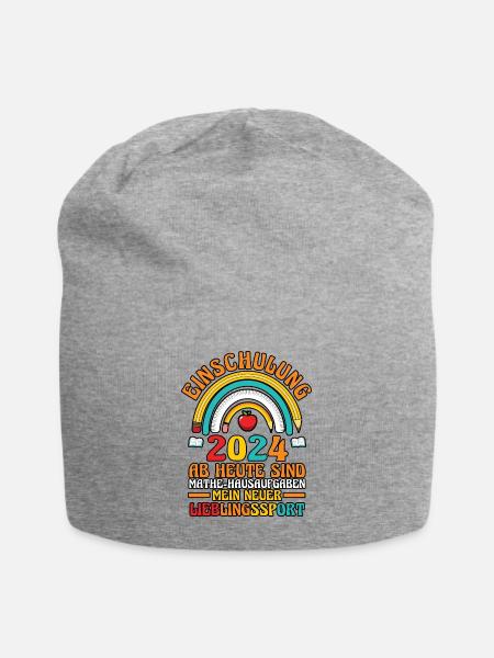 1. Klasse Schulkind Schulanfang Einschulung - Jersey-Beanie - Grau meliert