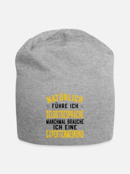 Natürlich führe ich Selbstgespräche - Witzig - Jersey-Beanie - Grau meliert