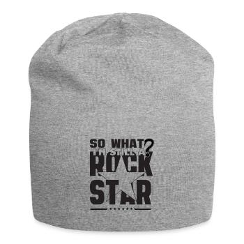 Na und ich bin ein Rock Star - Jersey-Beanie - Grau meliert - Vorne