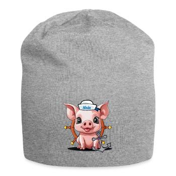Cochon Porte-bonheur Marin Timonier Moin - Bonnet en jersey - gris chiné - Devant