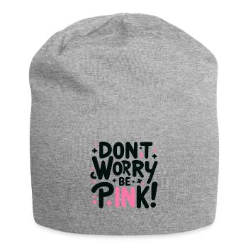 Mach dir keine Sorgen Sei Rosa Schwarz 1 - Jersey-Beanie - Grau meliert - Vorne