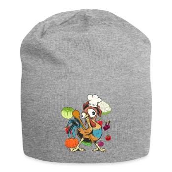 Chicken Rooster Cook Cooks Cook Culinary Arts Vegetables - Jersey Beanie - heather grey - Front