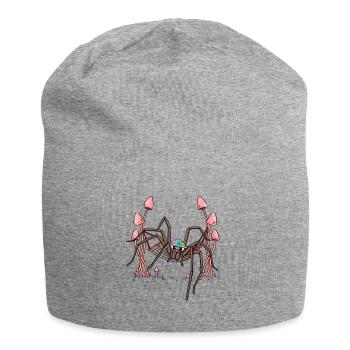 Spider Hanging Hammock Spider Web - Jersey Beanie - heather grey - Front