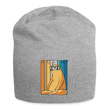 Stay Slow Brown-Throated Pilosa Folivora Lover - Jersey Beanie - heather grey - Front