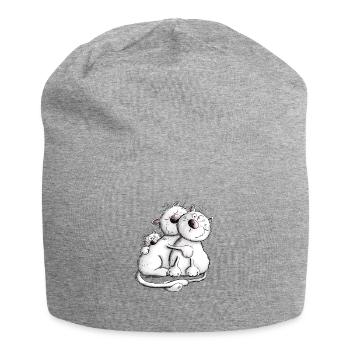 Katzen Familie Katzenfreund - Jersey-Beanie - Grau meliert - Vorne