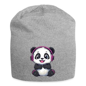 Süßer Panda Headset Musik - Jersey-Beanie - Grau meliert - Vorne
