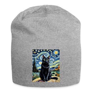 L’élégance féline la nuit L’élégance féline - Bonnet en jersey - gris chiné - Devant