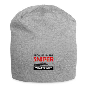 Because I'm the Sniper that's why Scharfschütze - Jersey Beanie - heather grey - Front