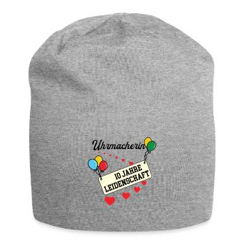 Uhrmacherin Jubiläum 10 Jahre 10. jähriges Jubi - Jersey-Beanie - Grau meliert - Vorne