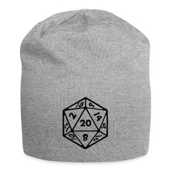 Würfel D20 W20 Tabletop RPG Pen and Paper - Jersey-Beanie - Grau meliert - Vorne