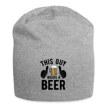 Ce gars a besoin d’une bière - Biertrinker - Spruch - Bonnet en jersey - gris chiné - Devant