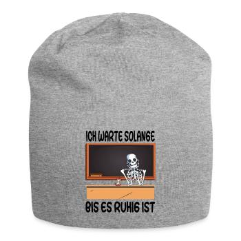 Ich warte solange bis es ruhig ist - Grundschule - Jersey-Beanie - Grau meliert - Vorne
