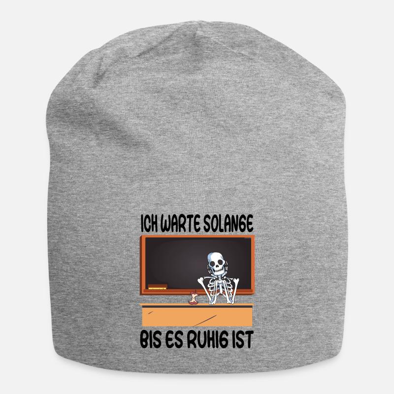 Ich warte solange bis es ruhig ist - Grundschule - Jersey-Beanie - Grau meliert