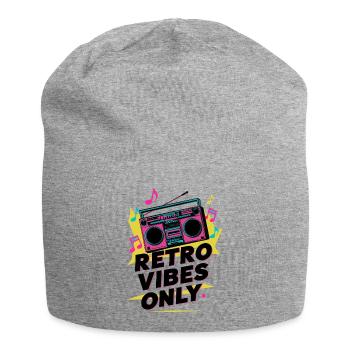 Retro Vibes Only Boombox 80s Music Style - Jersey Beanie - heather grey - Front