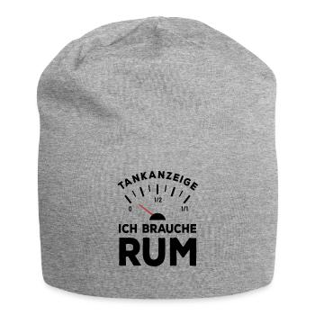 Tank leer - Ich brauche Rum - Sauf Spruch - Jersey-Beanie - Grau meliert - Vorne
