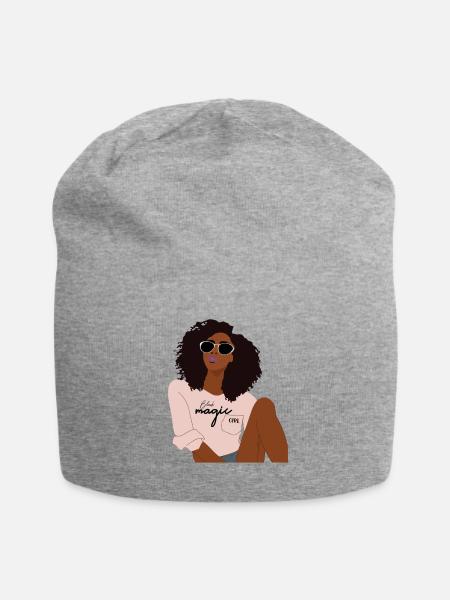 Schwarzes Mädchen Black Girl - Jersey-Beanie - Grau meliert