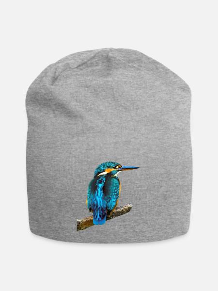 Eisvogel Alcedo atthis - Jersey-Beanie - Grau meliert