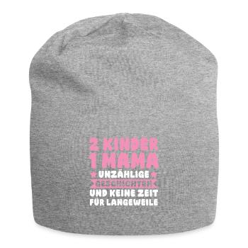 Mom of 2 children - Jersey Beanie - heather grey - Front