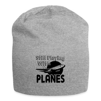 Airline Pilots Still Playing With Planes - Jersey Beanie - heather grey - Front