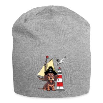 Dachshund Dog Maritime - Jersey Beanie - heather grey - Front