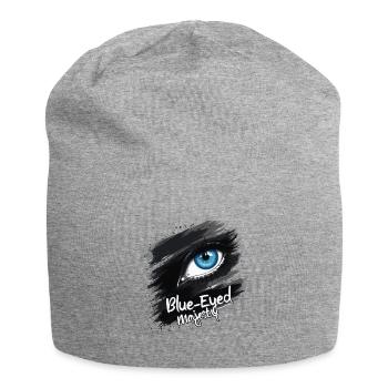 YEUX BLEUS - Bonnet en jersey - gris chiné - Devant