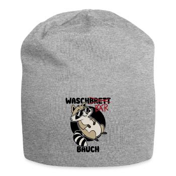 Waschbär Bauch - Waschbrett Bauch Geschenk - Jersey-Beanie - Grau meliert - Vorne