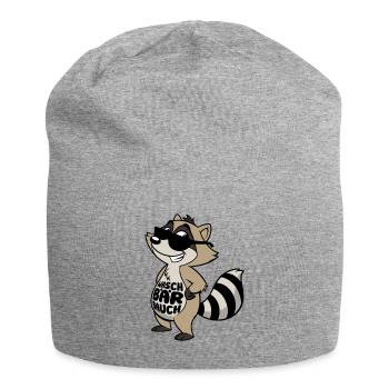 Waschbär Bauch - Waschbrett Bauch Sport Geschenk - Jersey-Beanie - Grau meliert - Vorne