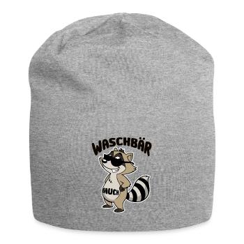 Waschbär Bauch - Waschbrett Bauch Cartoon - Jersey-Beanie - Grau meliert - Vorne