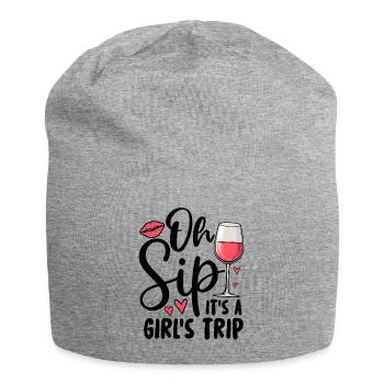 Oh Sip It's A Girls Trip - Jersey-Beanie - Grau meliert - Vorne