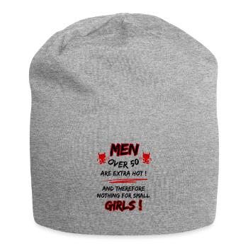 Men over 50 are extra hot... 50th Birthday - Jersey Beanie - heather grey - Front