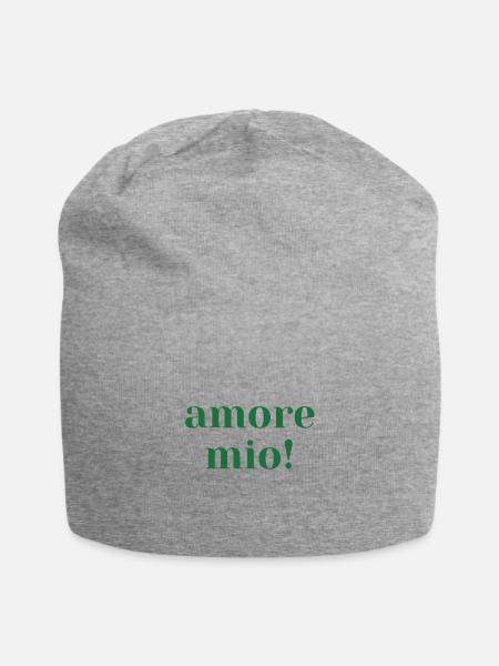 Amore Mio Spruch Italien Italienerin Geschenk - Jersey-Beanie - Grau meliert