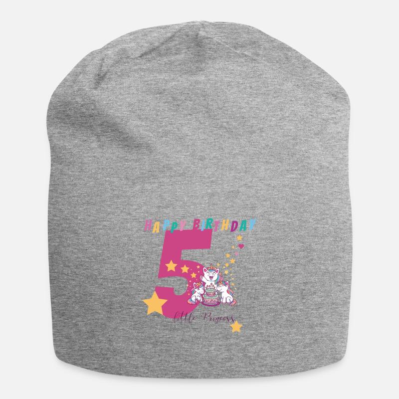 5e anniversaire - Bonnet en jersey - gris chiné