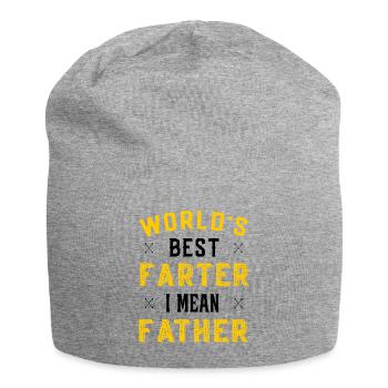 Vatertag - Worlds best Farter I mean Farther - Jersey-Beanie - Grau meliert - Vorne