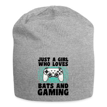 Gamer und Fledermäuse: Videospiele und Nachtleben - Jersey-Beanie - Grau meliert - Vorne